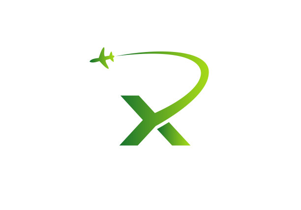 航空标志与字母X向量。旅游标志设计与字母x旅游标志。图片下载