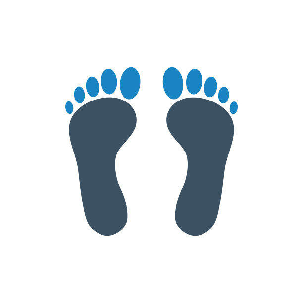 脚印库存插图，鞋足迹图标。股票插图图片下载