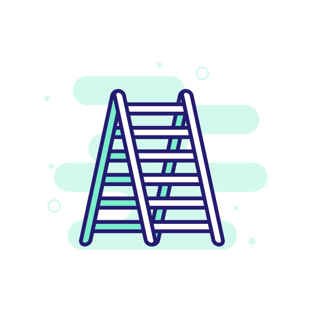 阶梯矢量填充轮廓图标风格插图。EPS 10个文件图片下载