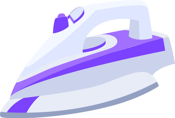 家电熨斗图标卡通风格图片下载