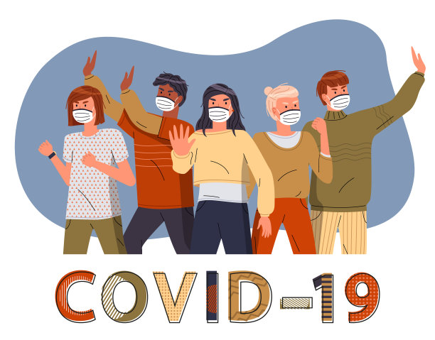 在白色背景下隔离戴口罩的人，停止传播新冠肺炎，世界流行图片下载