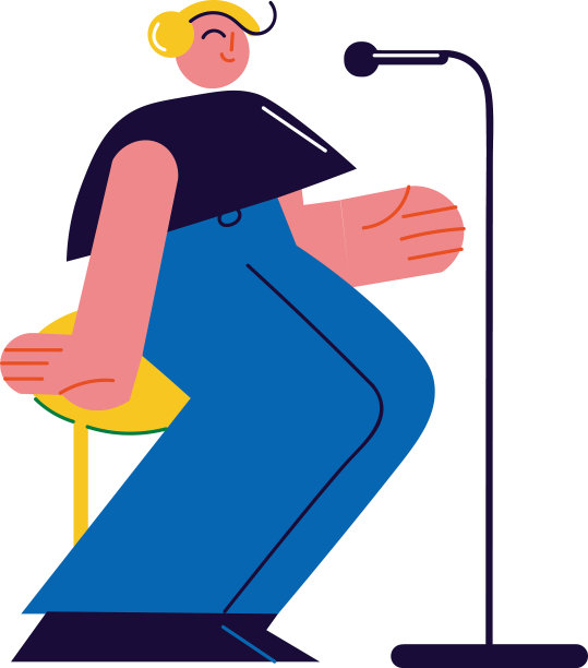 微笑的女孩作家坐在工作室和制作图片下载