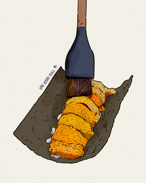 日本海胆配米饭和海藻图片下载