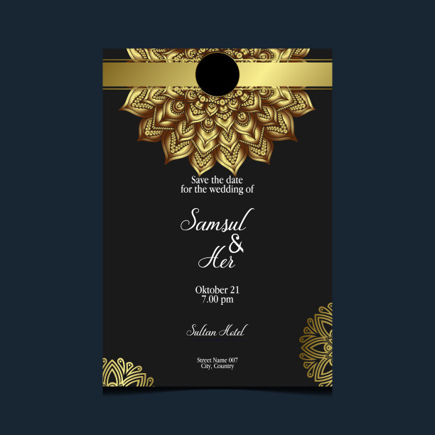 奢华的黄金曼陀罗华丽的背景婚礼图片下载