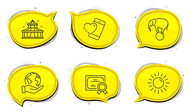 心象球和太阳图标设置马戏团图片下载