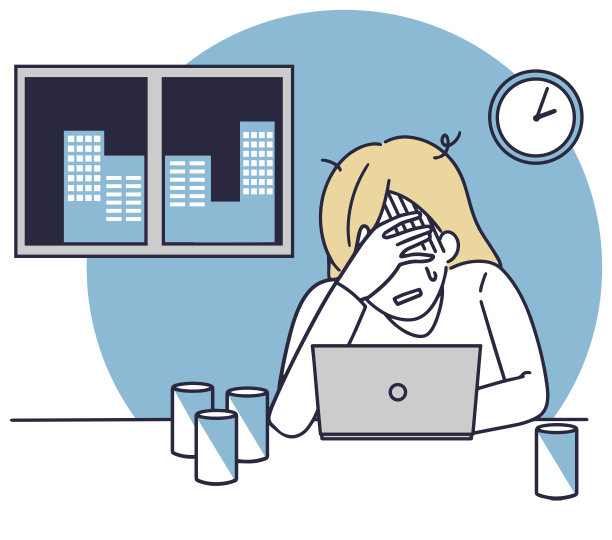 一个为黑公司工作的女人的简单插图图片下载