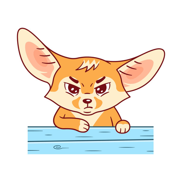 滑稽的耳廓狐狸站在蓝色油漆图片下载