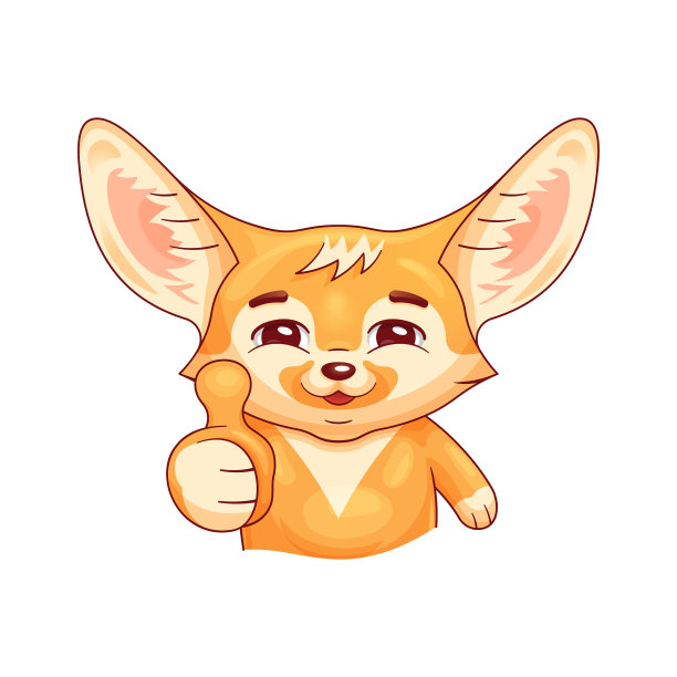 笑着高兴耳廓狐狸显示他的拇指图片下载