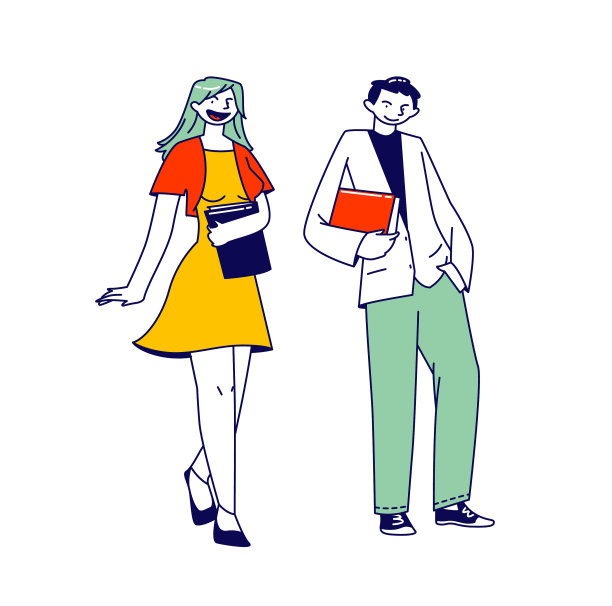 学生人物夫妇年轻的男人和女人图片下载