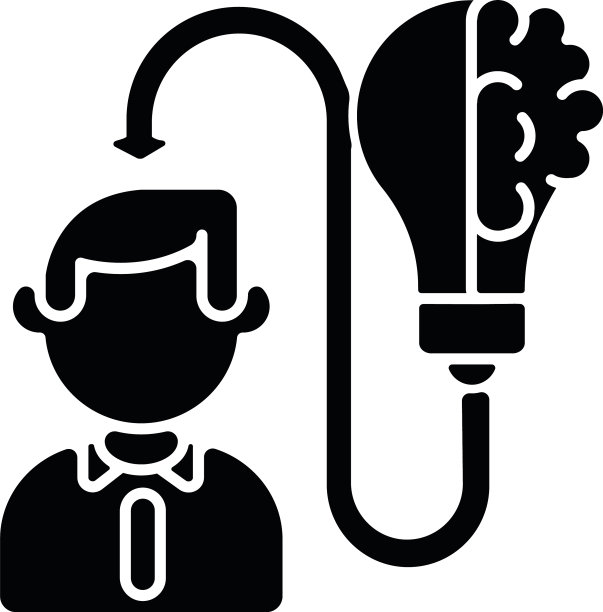 心智能力黑色象形图标图片下载