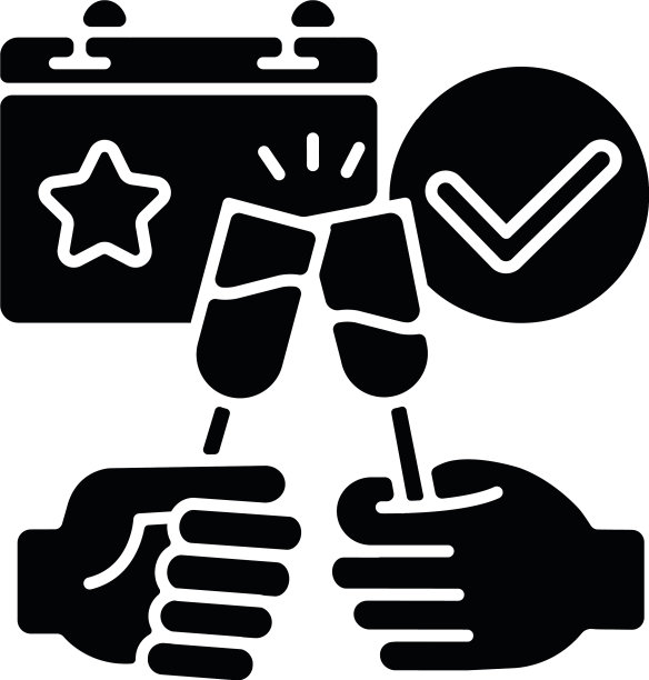 公司活动黑色象形图标图片下载