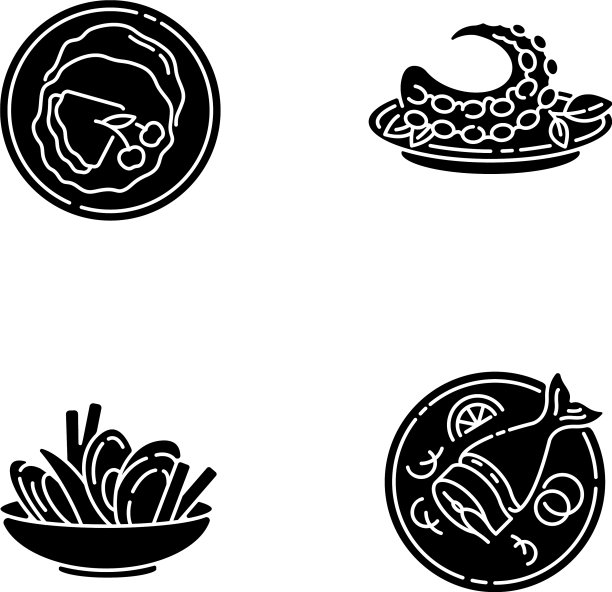 国家碟黑色字形图标设置在空白图片下载