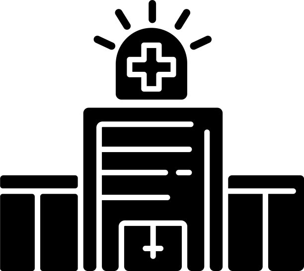 走在诊所黑色象形图标图片下载