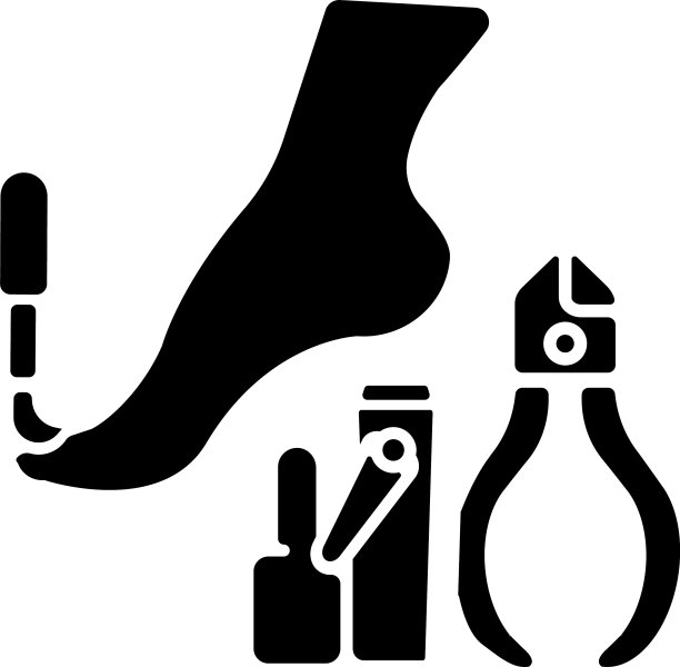 足疗黑色字形图标图片下载