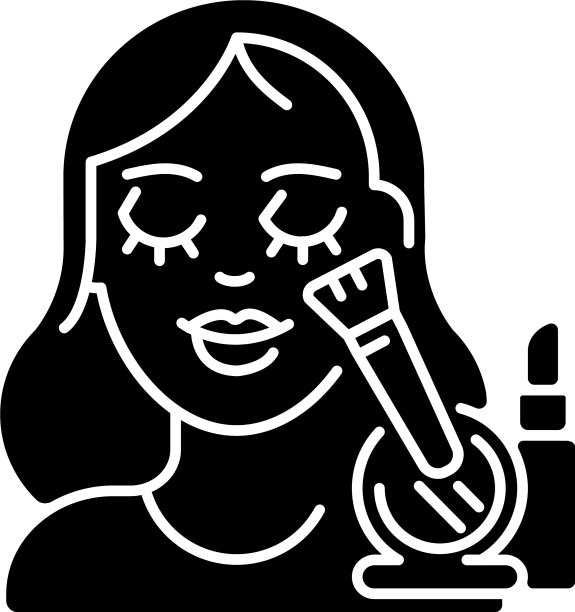 化妆黑色字形图标图片下载