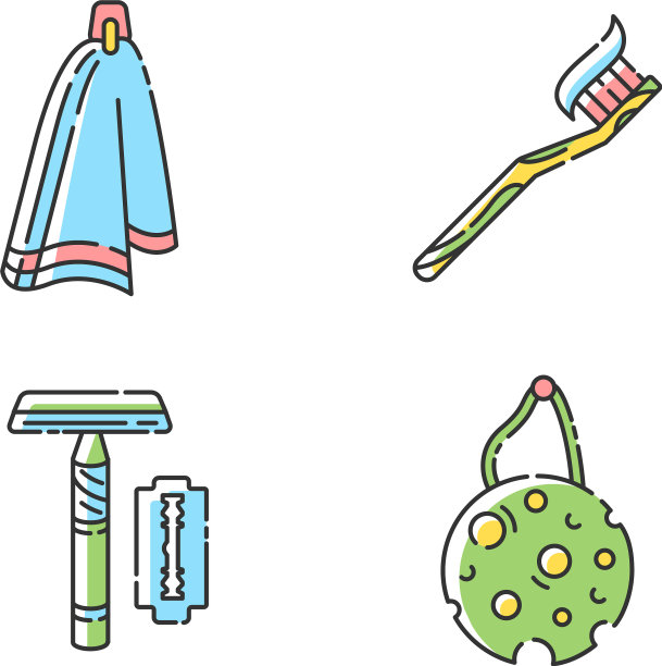 环保卫生产品RGB颜色图标集图片下载