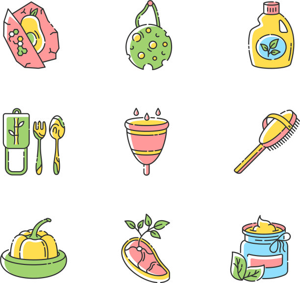 零废物产品RGB颜色图标设置图片下载