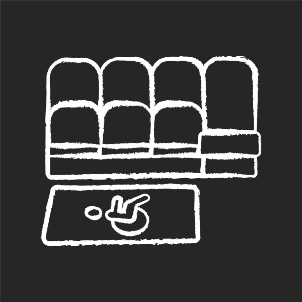 无障碍座位粉笔白色图标上的黑色图片下载