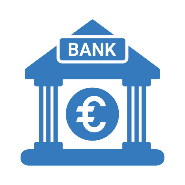 欧洲银行图标。蓝色的版本图片下载