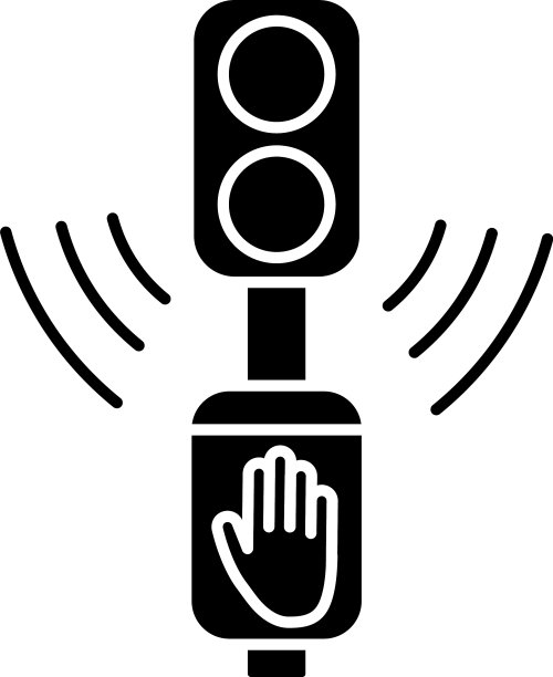 音响交通灯信号黑色符号图标图片下载