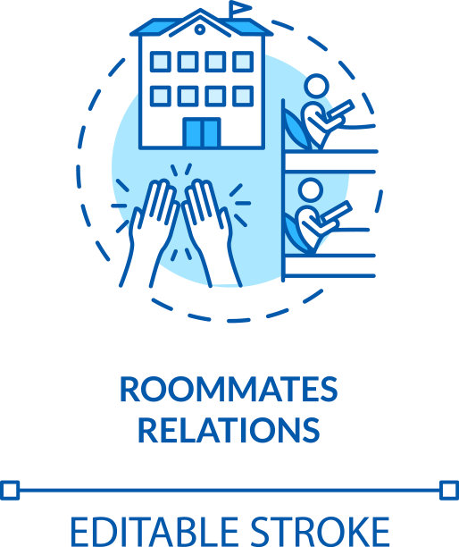 室友关系蓝绿色概念图标图片下载