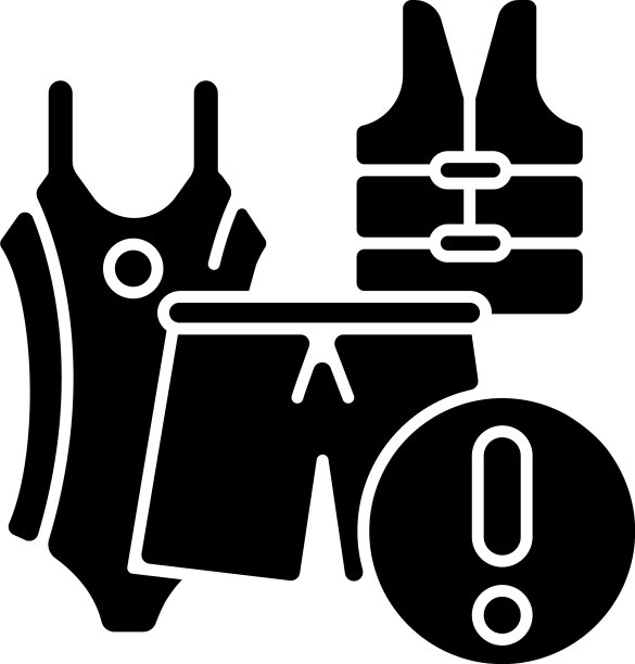 泳装黑色字形图标图片下载