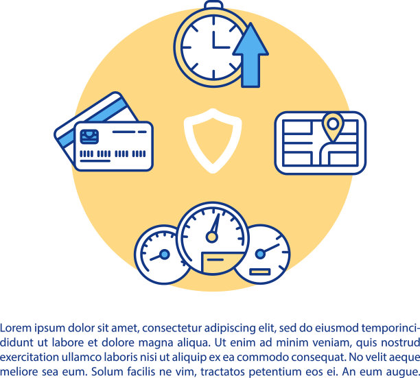 收费公路违章概念图标与文本图片下载
