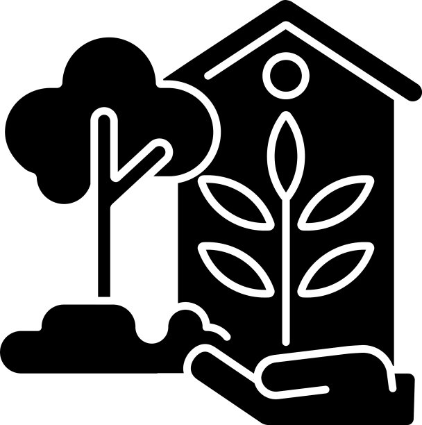 园林装饰黑色字形图标图片下载