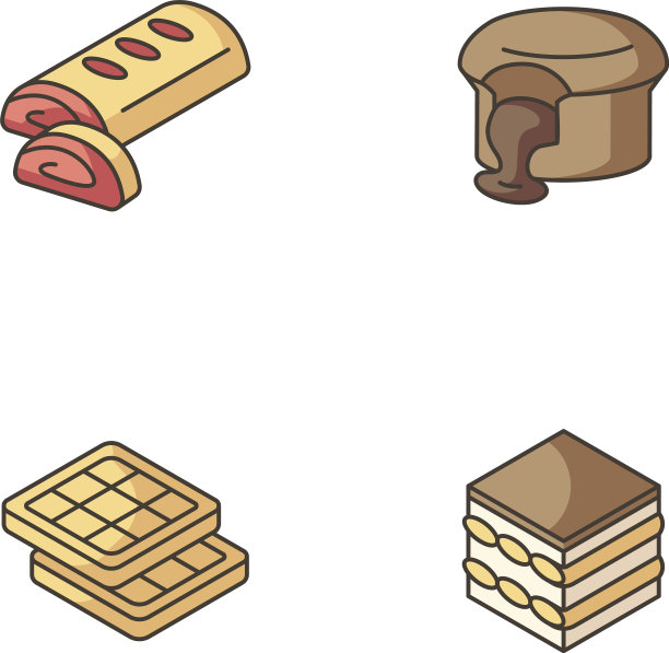 欧式甜点RGB颜色图标集图片下载