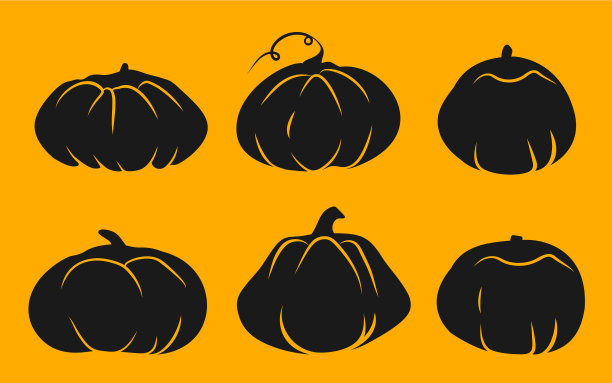 秋天南瓜字形图标万圣节设置图片下载