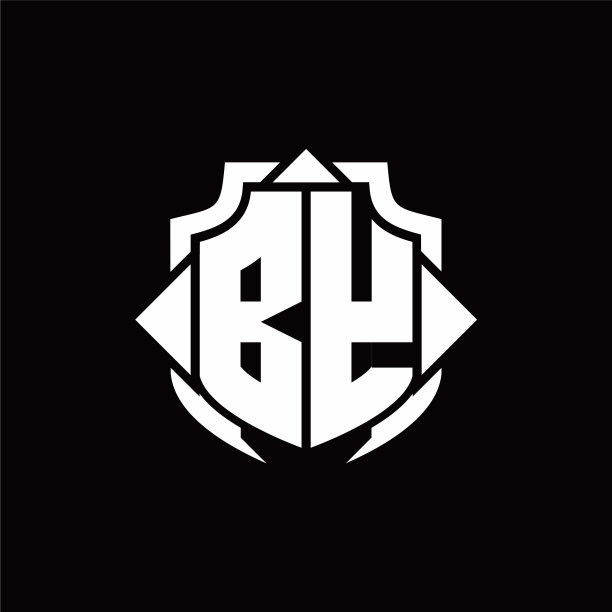 标志字母与盾牌线和3个箭头图片下载