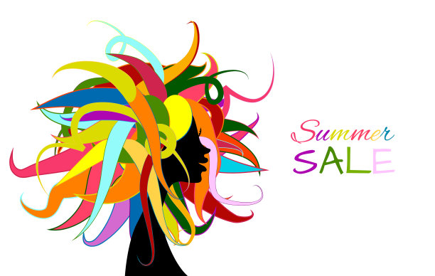 有趣的女性侧面为您的设计秋天的颜色图片下载