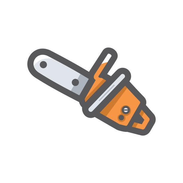 链锯锯工具图标卡通图片下载