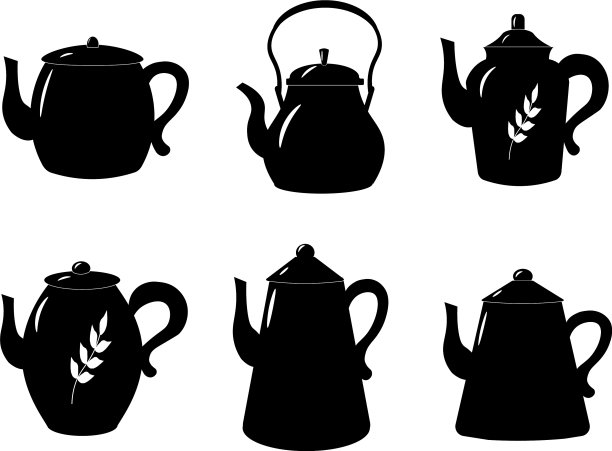 一套单色茶壶图片下载