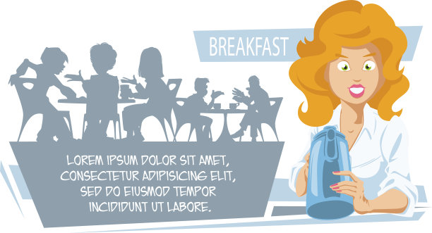 拿着速食咖啡壶的漂亮女孩图片下载