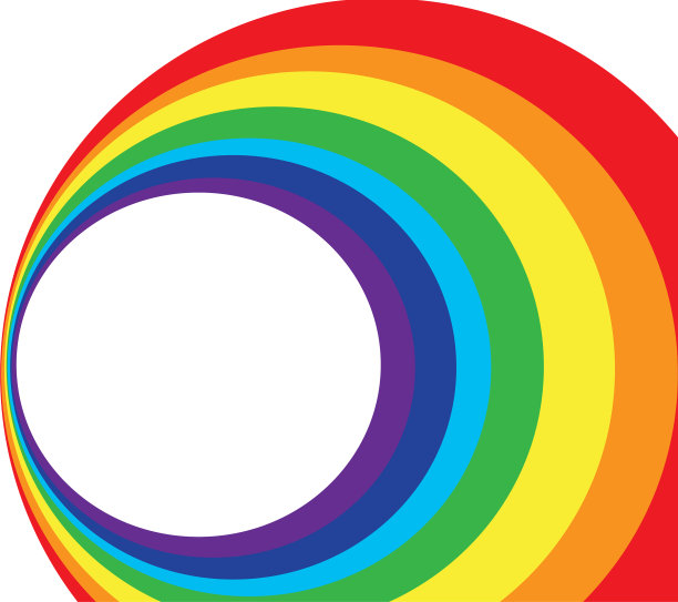 空间和彩虹圆背景图片下载