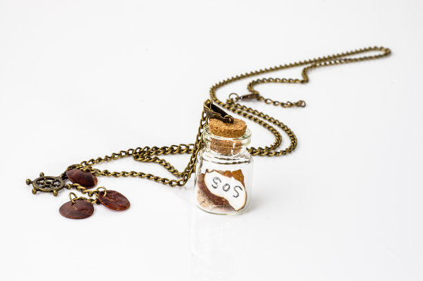 首饰吊坠孤立在白色背景图片下载