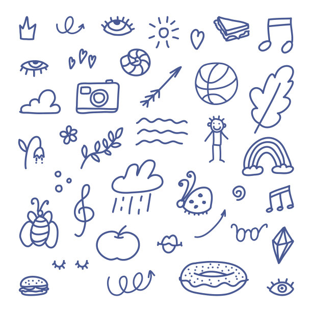 涂鸦元素突出标记文本形状图片下载