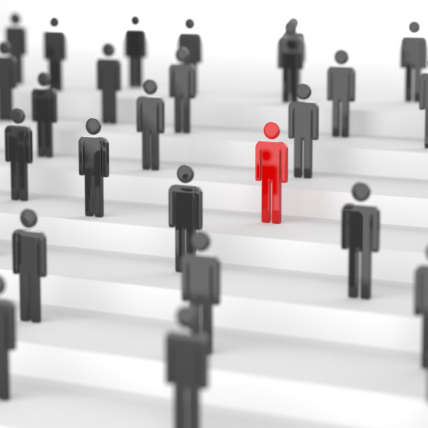 领导理念，红色领袖男人，从人群中脱颖而出图片下载