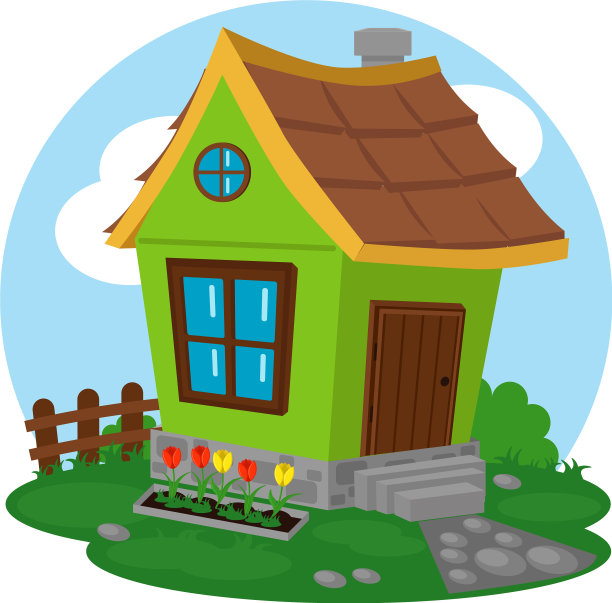 一个神话般的房子在卡通风格的主题图片下载