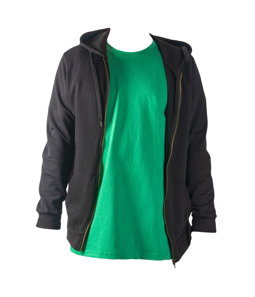 运动衫与铁拉链与帽衫和t恤孤立的白色背景。运动风格图片下载