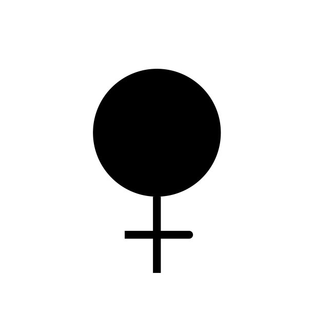 女性符号扁平黑色图标图片下载