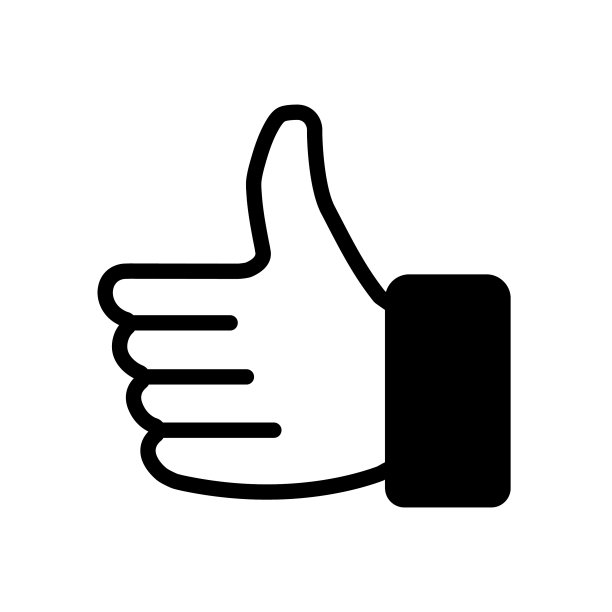 手拇指符号平黑线图标图片下载