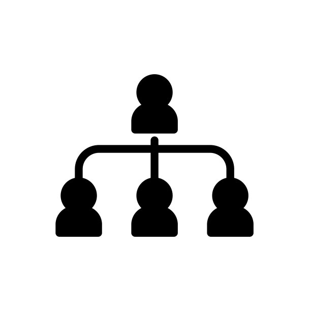 领导连接社区符号平黑色图片下载