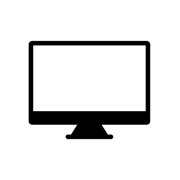 计算机符号平黑线图标图片下载