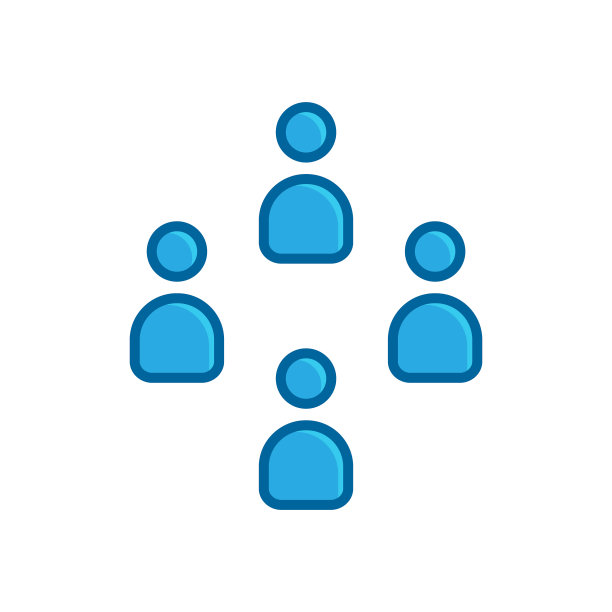 群组人蓝色扁平图标图片下载