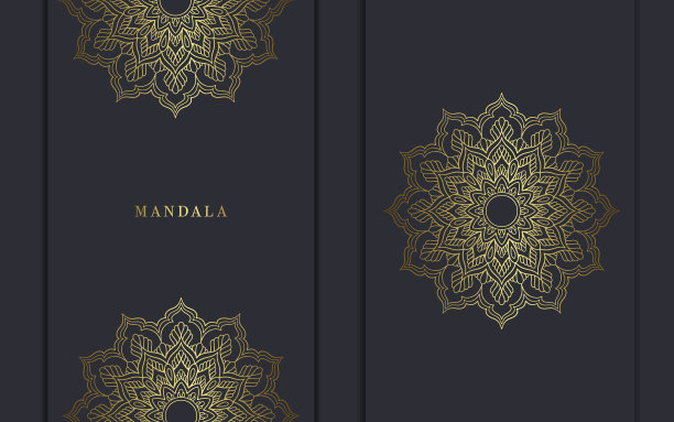 奢华的黄金曼陀罗华丽的背景婚礼图片下载