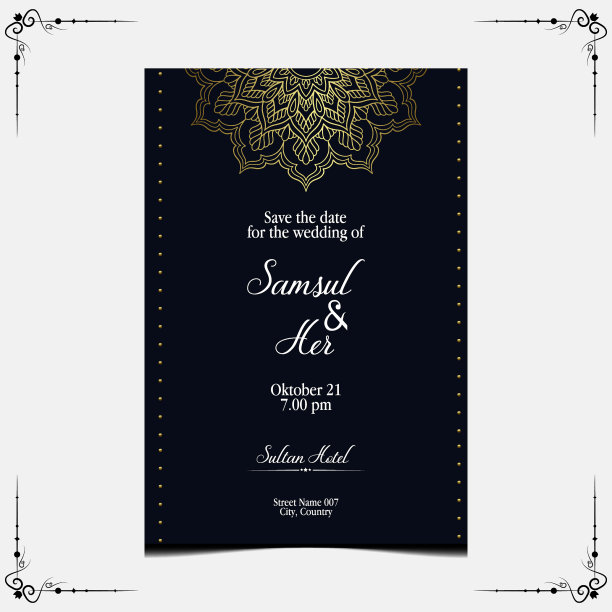 奢华的黄金曼陀罗华丽的背景婚礼图片下载