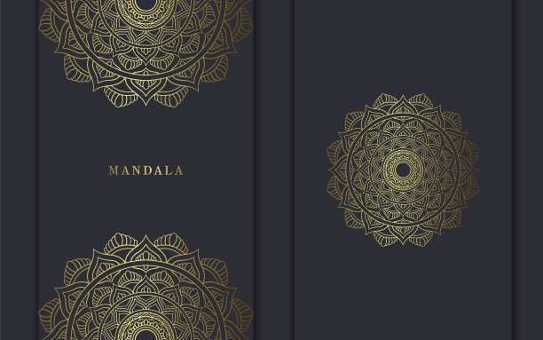 奢华的黄金曼陀罗华丽的背景婚礼图片下载