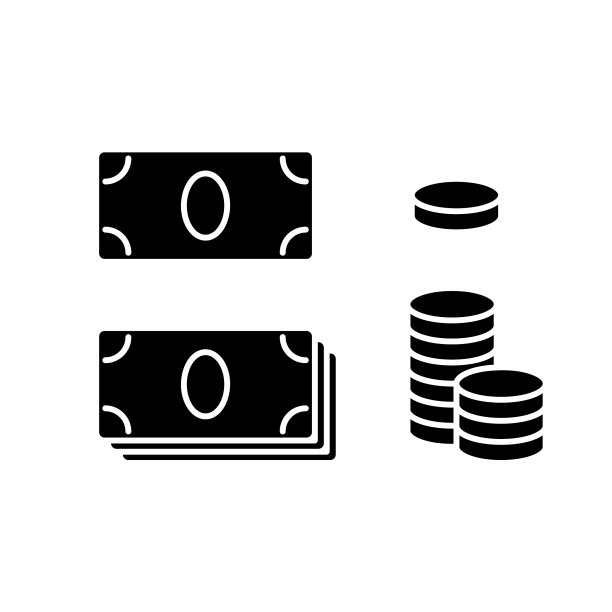 现金图标轮廓剪影图片下载